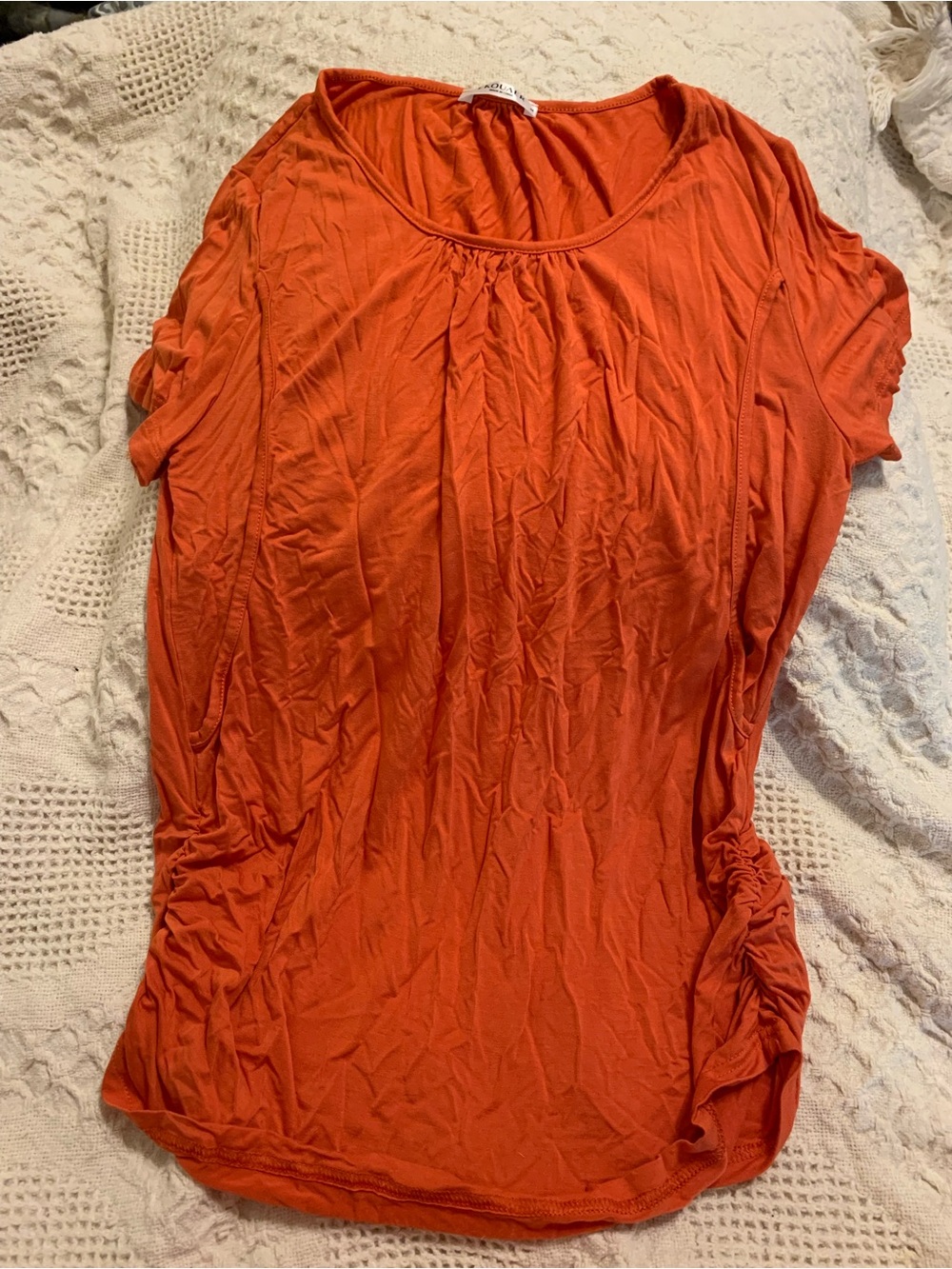 Women’s Short-Sleeve Maternity/Nursing Top in Vibrant Orange